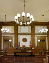 US pioneer courtroom
