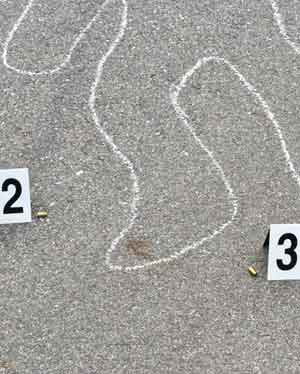 Forensic work - chalk outline